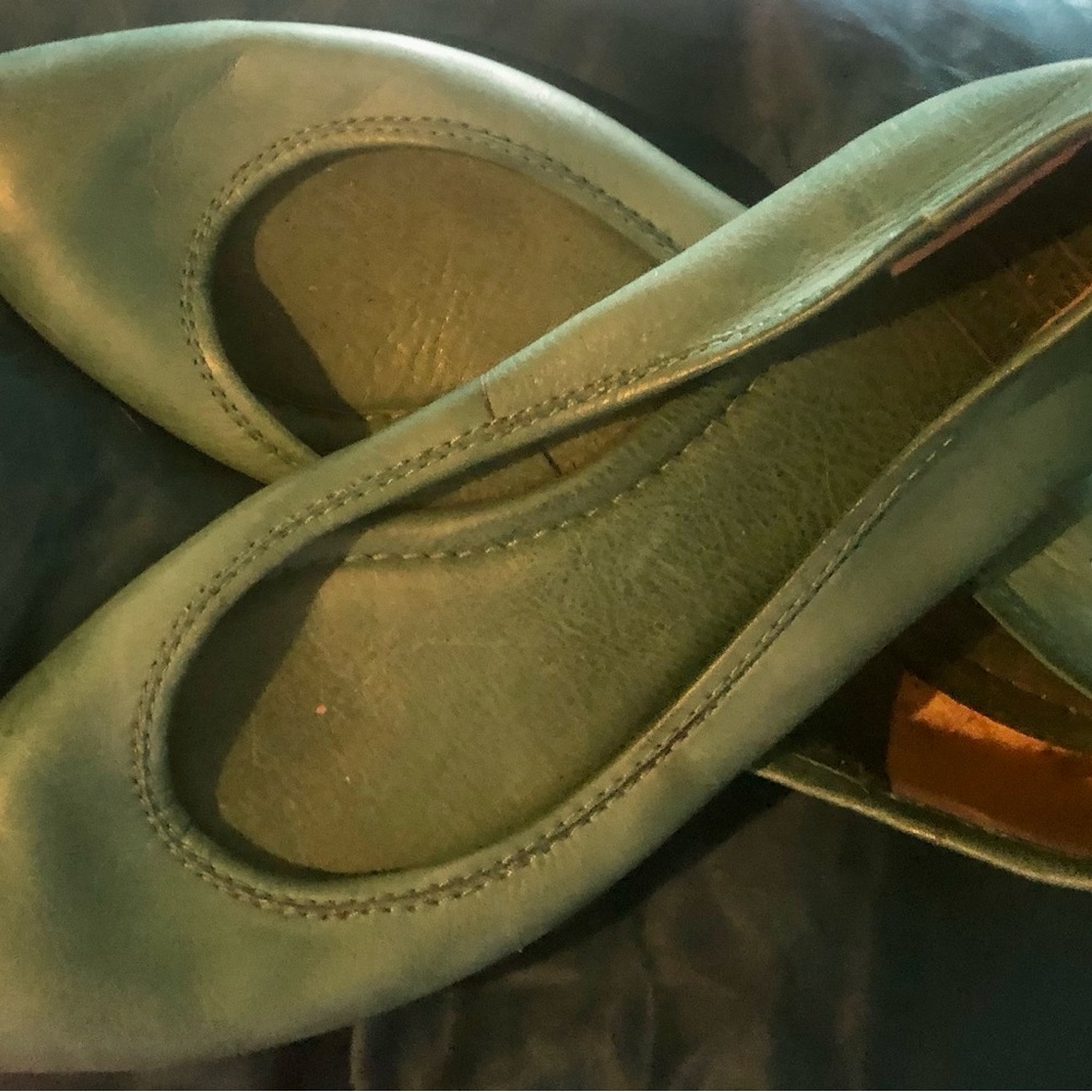 Frye Teal Leather Ballet Flats